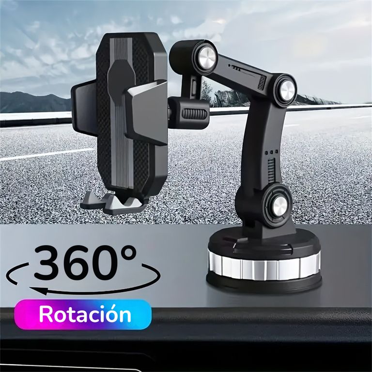 Soporte De Celular Brazo Extensible 360 Grados Succión Parabrisas Panel