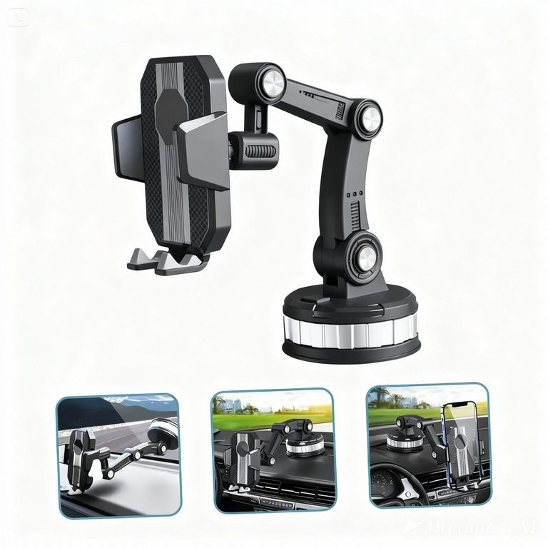 Soporte De Celular Brazo Extensible 360 Grados Succión Para Carro