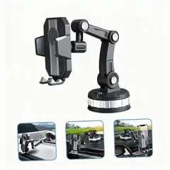 GENERICO - Soporte De Celular Brazo Extensible 360 Grados Succión Para Carro