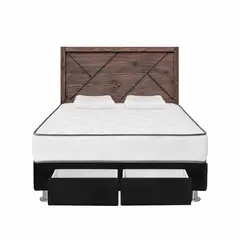 FORLI - Dormitorio 2 cajones Igneo Gris Queen