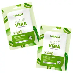 GENERICO - Mascarilla Velo Facial Nevada Brillo Natural de Aloe Vera - 2 Cajas x 10 unid