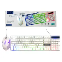 GENERICO - Combo Gamer Teclado y Mouse Gaming con Luces Retroiluminado RGB - Diseño Ergonómico