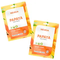 GENERICO - Mascarilla Velo Facial Nevada Antioxidante y Reafirmante de Papaya - 2 Cajas x 10 unid
