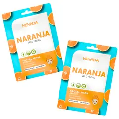 GENERICO - Mascarilla Velo Facial Nevada Exfoliante y Energizante de Naranja - 2 Cajas x 10 unid