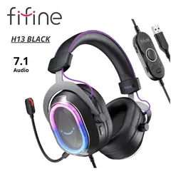 FIFINE - Audífono Gamer H13 BLACK con Micrófono Headset Gaming Over-Ear