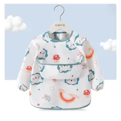 GENERICO - Mandil Babero Impermeable de Manga Larga para Bebés