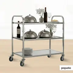 ICHIMATSU - Carrito Hotelero de Acero Inoxidable Chico de 3 pisos