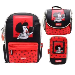 CHILDRENS CLUB - Pack Escolar Mochila Mafalda Rojo Oficio