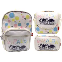 CHILDRENS CLUB - Pack Escolar Mochila Mafalda Blanco Oficio