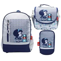 CHILDRENS CLUB - Pack Escolar Mochila Mafalda Azul Oficio
