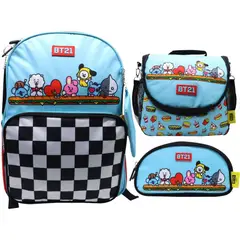 CHILDRENS CLUB - Pack Escolar Mochila BT21 Celeste Oficio