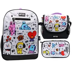 CHILDRENS CLUB - Pack Escolar Mochila BT21 Blanco Oficio