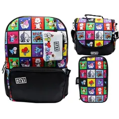 CHILDRENS CLUB - Pack Escolar Mochila BT21 Negro Oficio