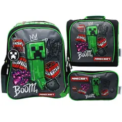 CHILDRENS CLUB - Pack Escolar Mochila Minecraft Creeper Oficio