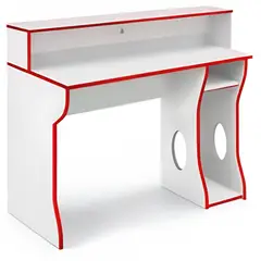 GENERICO - Escritorio Gamer Uzumaki Moderno - Blanco y Rojo