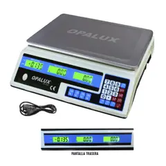 OPALUX - Balanza Digital OP-209C Recargable 40 kg