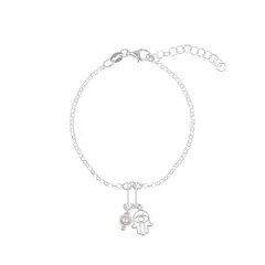 BALIQ - Pulsera Mano Poderosa Plata 925 & Perla