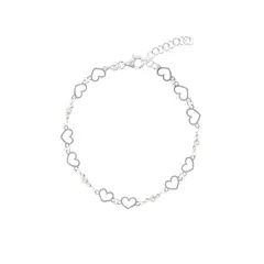 BALIQ - Pulsera Corazones Plata 925