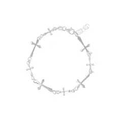 BALIQ - Pulsera Cruces Plata 925