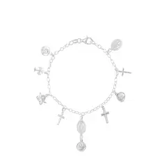 BALIQ - Pulsera Cruces & Medallas Plata 925