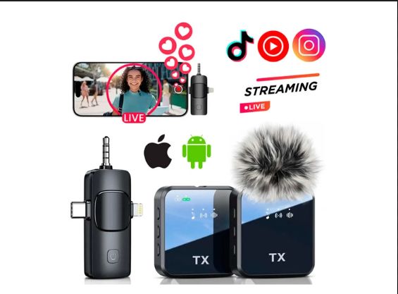 Micrófono Solapero Inalámbrico Dual 3 En 1 Corbatero F11-2