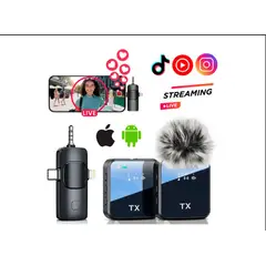 GENERICO - Micrófono Solapero Inalámbrico Dual 3 En 1 Corbatero F11-2