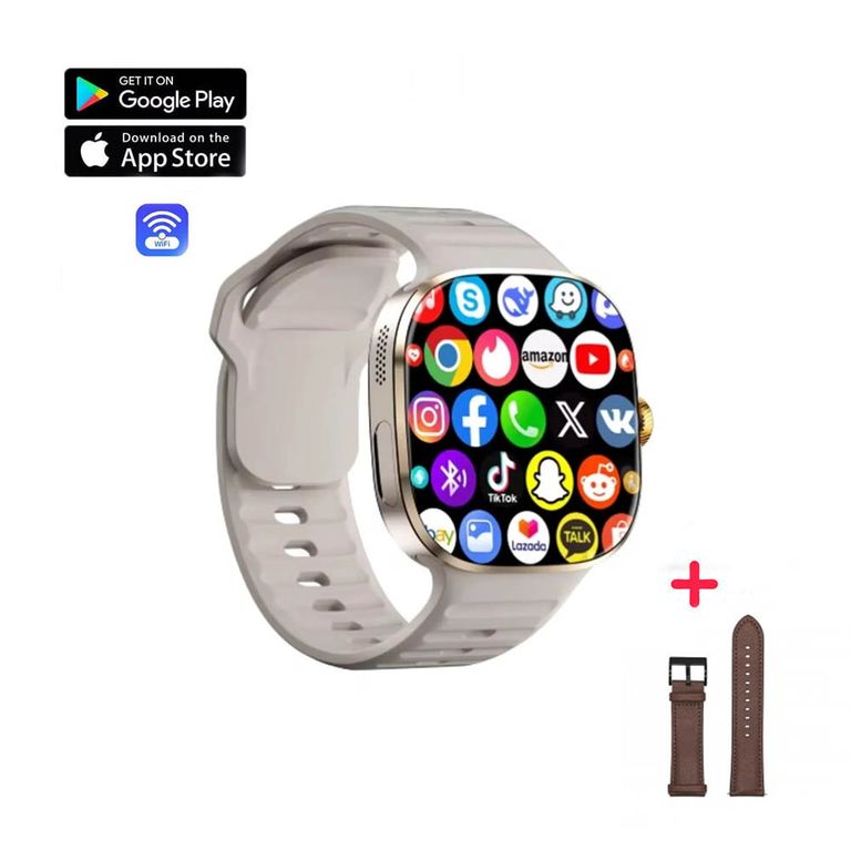 Smartwatch M99 Pro Android Play Store Amoled Beige Correa Gratis