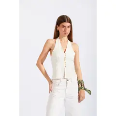 LUVARO - Top Halter Estructura Lino