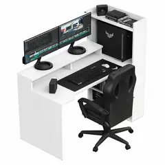 GENERICO - Escritorio Gamer Roronoa Zoro Moderno - Blanco