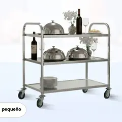 ICHIMATSU - Carrito Hotelero de Acero Inoxidable Chico de 3 pisos