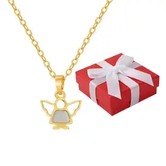 GENERICO - Collar Niño Ángel Nácar Regalo Bautizo Comunión Confirmación