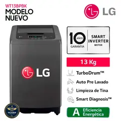 LG - Lavadora WT13BPBK 13kg Smart Motion Carga Superior - Negro Claro