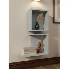 GENERICO - Repisa Flotante Asimétrica melamina Niebla