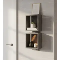 GENERICO - Repisa Flotante Cubo doble melamina Ónix