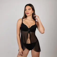 DIONE - Babydoll Conjunto de Encaje Mujer