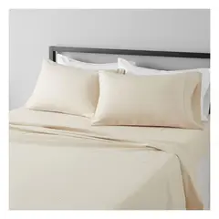 GENERICO - Sábanas 100 % algodón pima crema 350 hilos Lima Tienda
