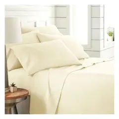 GENERICO - Sábanas 100 % algodón pima crema 400 hilos Lima Tienda