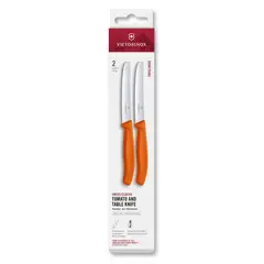 Victorinox - Set de Cuchillo para tomate y de mesa Swiss Naranja Classic 2 piezas