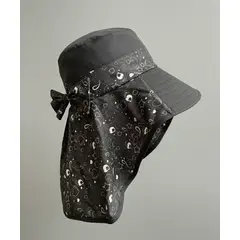 KAST PE - Cubrenuca para Mujer Sombrero de Algodón con diseño - Negro