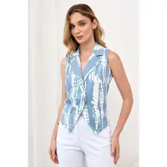 TEILOR - Blusa Manga Corta Estampada Mujer