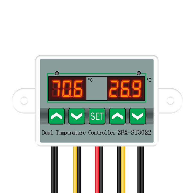Controlador de Temperatura Digital Doble ZFX-ST3012