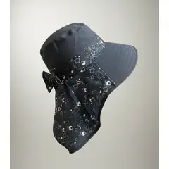 KAST PE - Cubrenuca para Mujer Sombrero de Algodón con diseño - Azul