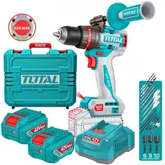 TOTAL - Taladro percutor 99Nm Brushless. Inalámbrico 42V con 2 Batería y cargador TIDLI429982