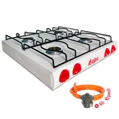 GENERICO - Cocina a Gas 4 Hornillas Pintada + KIT REGULADOR