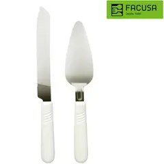 FACUSA - Set de Torta Mármol (Cuchillo y Espátula) 2 Piezas-