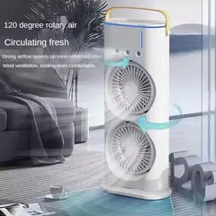 GENERICO - Ventilador con Humificador Doble Aspa 5 en 1