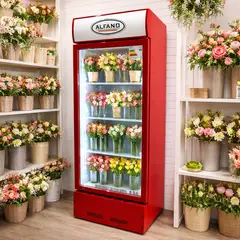 ALFANO - Vitrina exhibidora para Flores 1 puerta 350 litros iluminacion led