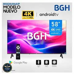 BGH - Televisor 58 Pulgadas UHD 4K B5824UK6AIP Smart Android TV
