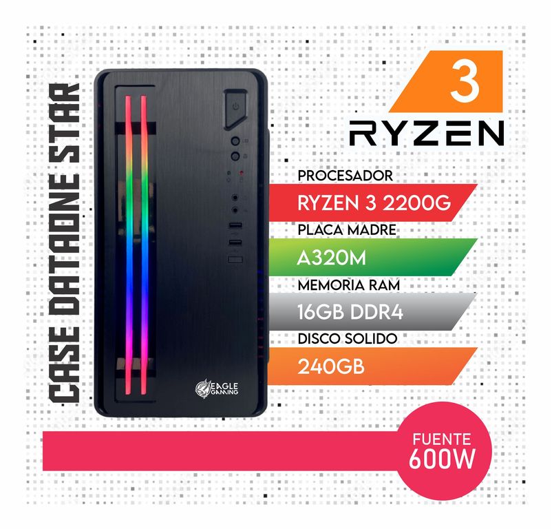PC GAMER RYZEN 3 2200G RAM 16GB + SSD 240GB