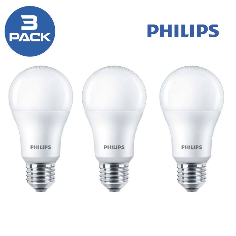 Pack 3 Focos LED 10.5W Luz Blanca EcoHome E27 6500K